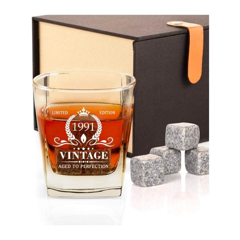1991 Whiskey Glass & Stones