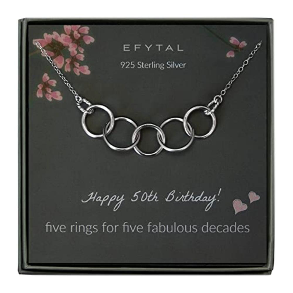 Sterling Silver 5 Circle Necklace