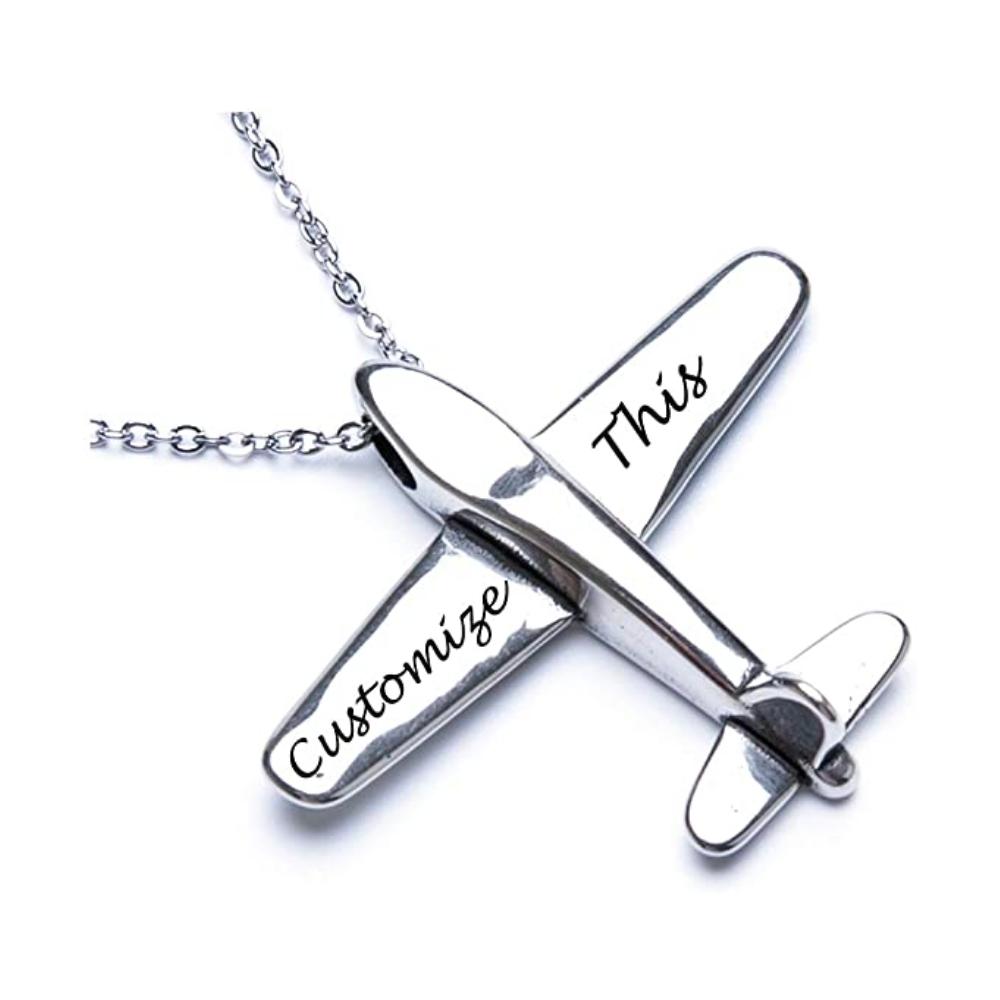 Personalized Airplane Necklace
