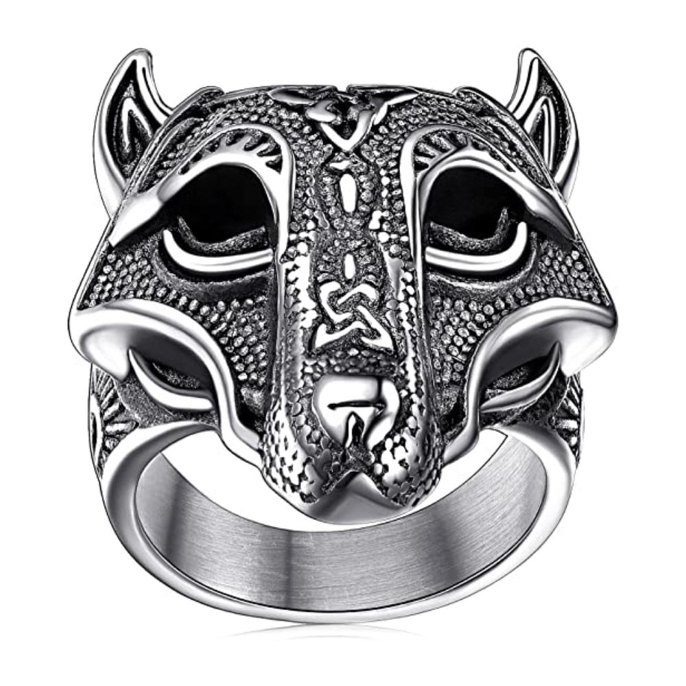 FaithHeart Fenrir Wolf Head Ring