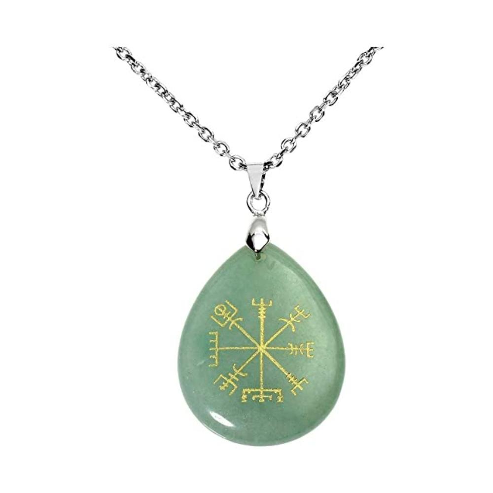 Viking Compass Healing Stone Necklace