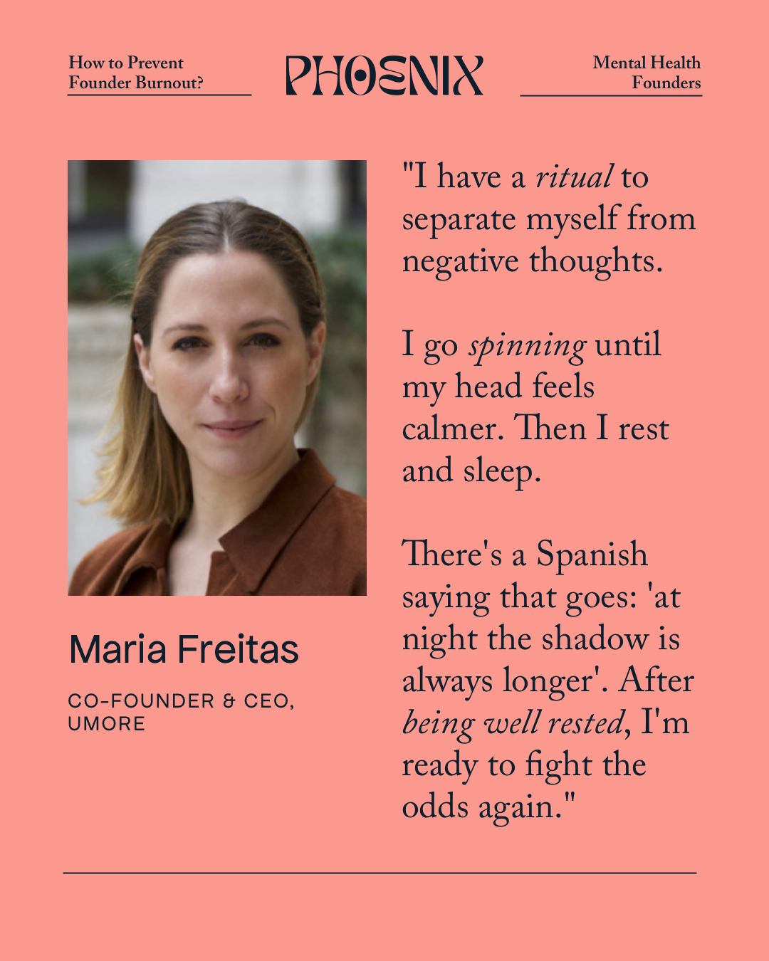Maria Freitas founder burnout