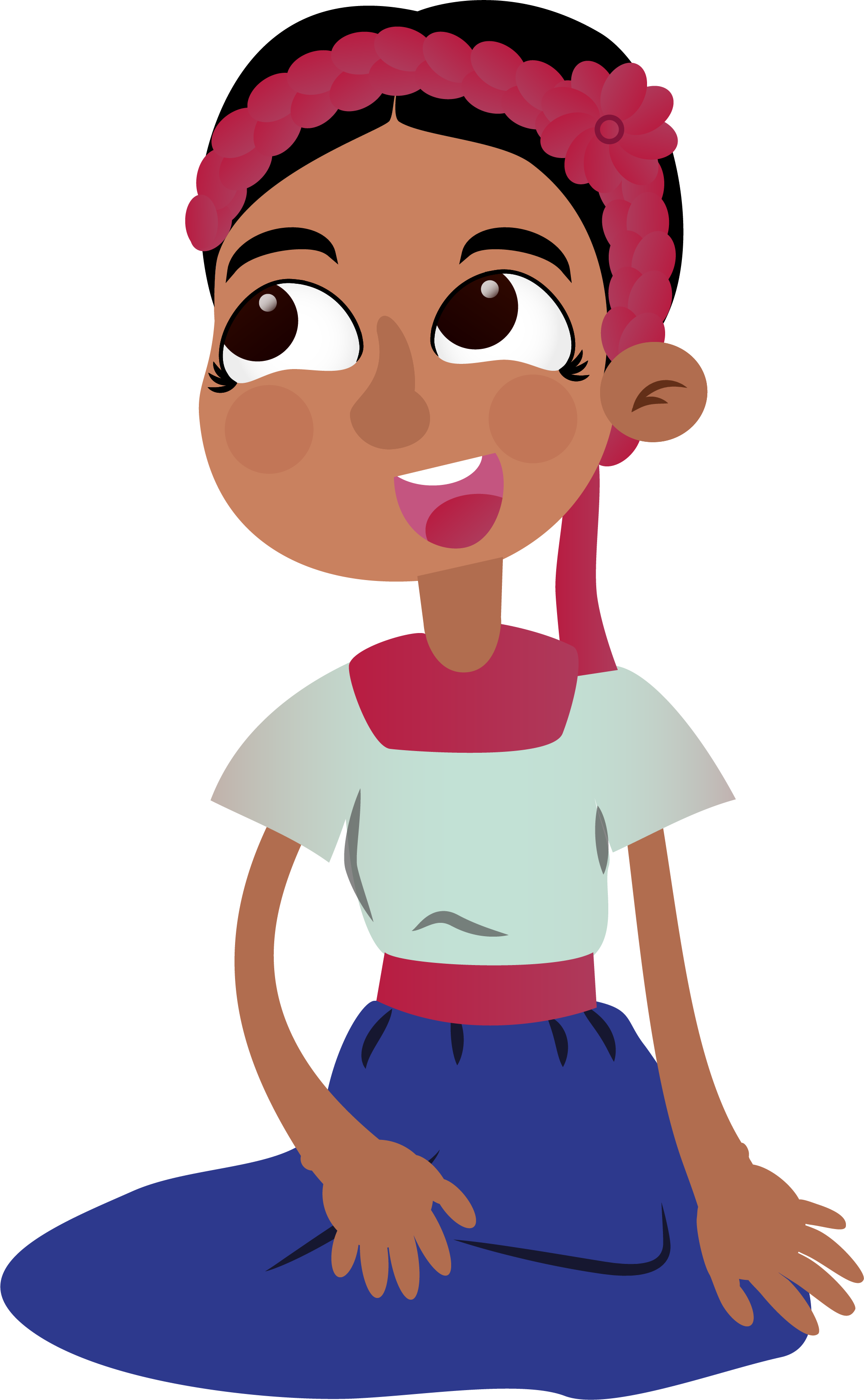 Indigenous woman sitted down and smiling