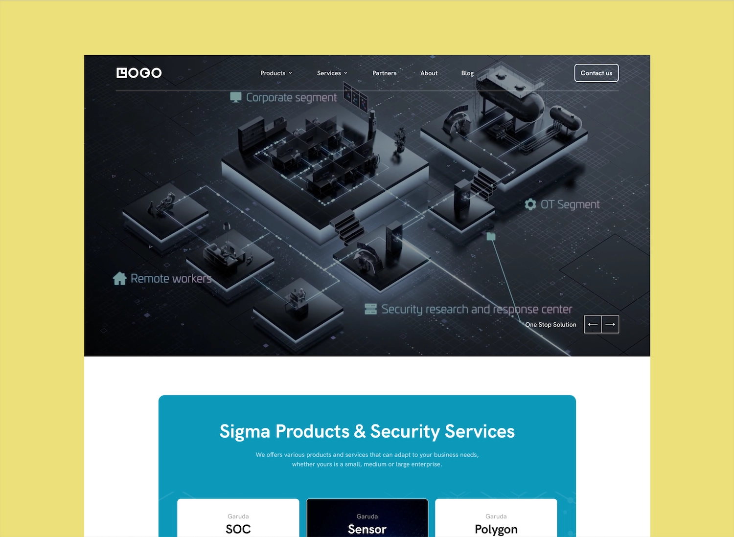 Webflow development project - Garuda Cyber Security
