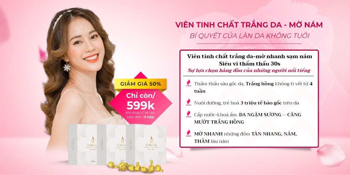 Viên tinh chất trắng da mờ nám Finava