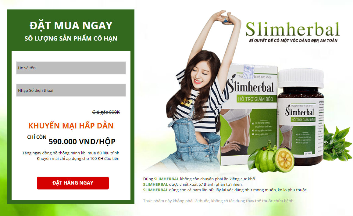 Viên giảm cân an toàn SLIM HERBAL