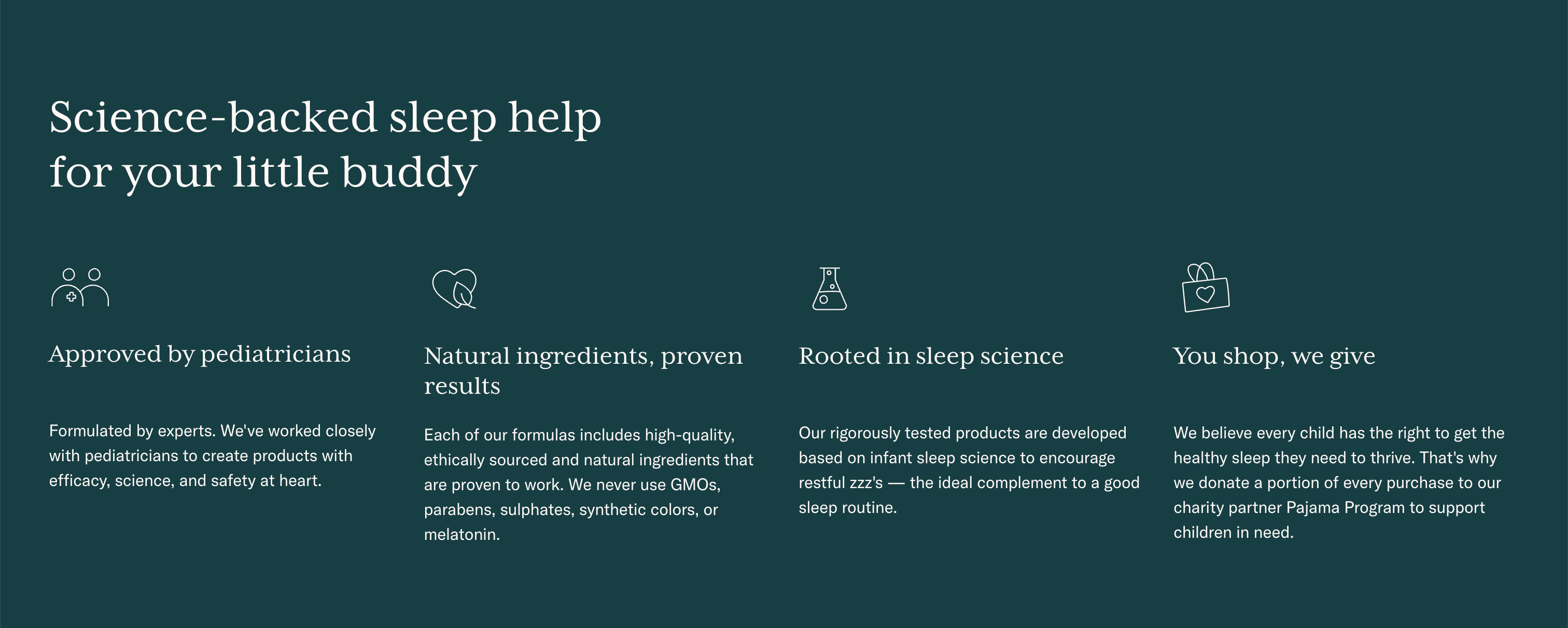 One of 100s of Shopify examples Little Yawn Benefits