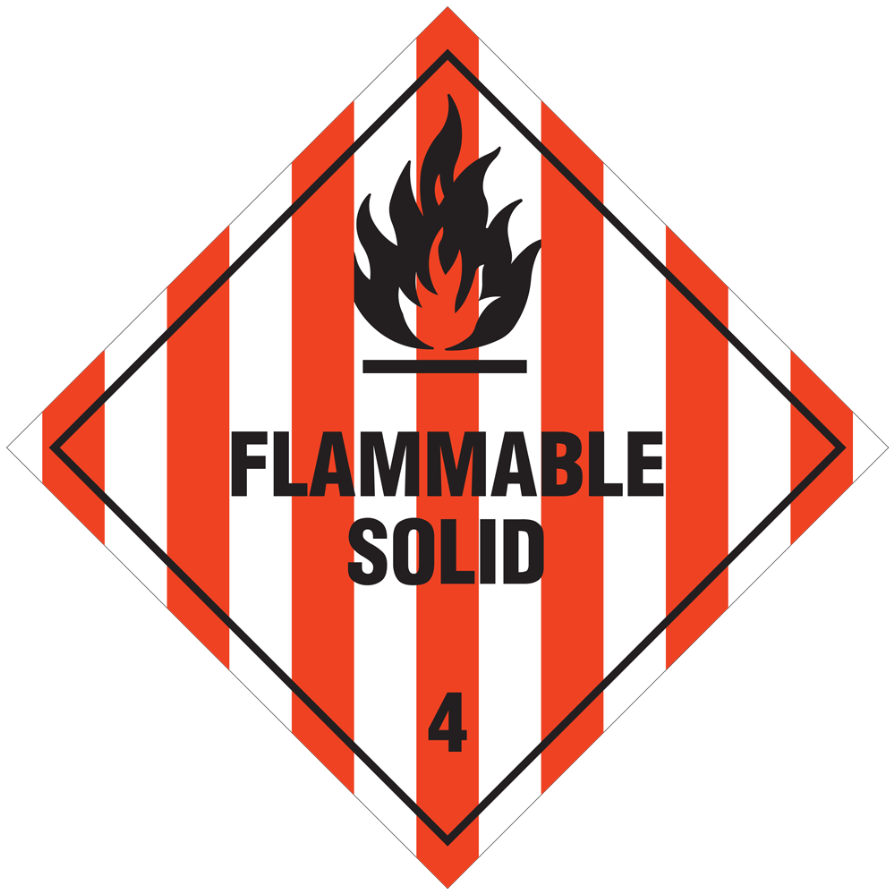 Flammable Solid 4 Dena Screenprint Aberdeen Quality Tags Stickers