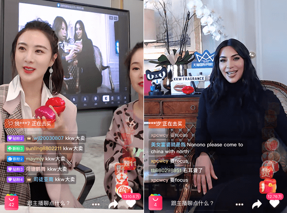 Live commerce de Kim Kardashian en chine
