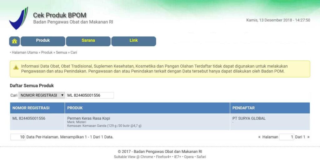 BPOM permen Misteri candy