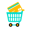 Shopping cart with a credit card in it