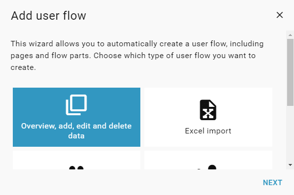 select-user-flow-wizard
