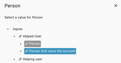 Edit person. Triggre no-code web app builder.