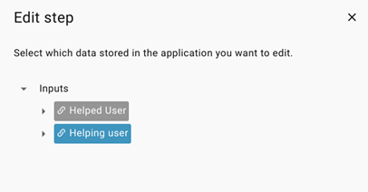 Edit step. Triggre no-code web app builder.