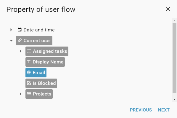 select-property-from-user-flow