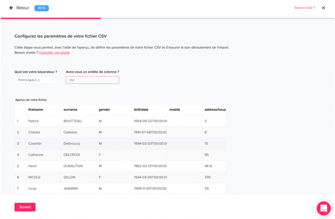 importer fichiers plateforme web Qomon
