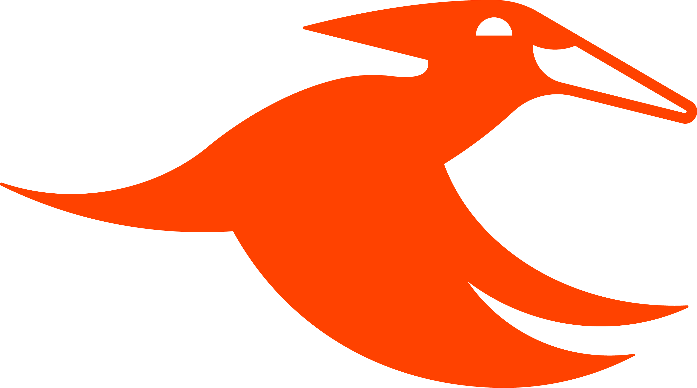 Logo of hamerkop.studio, orange bird.