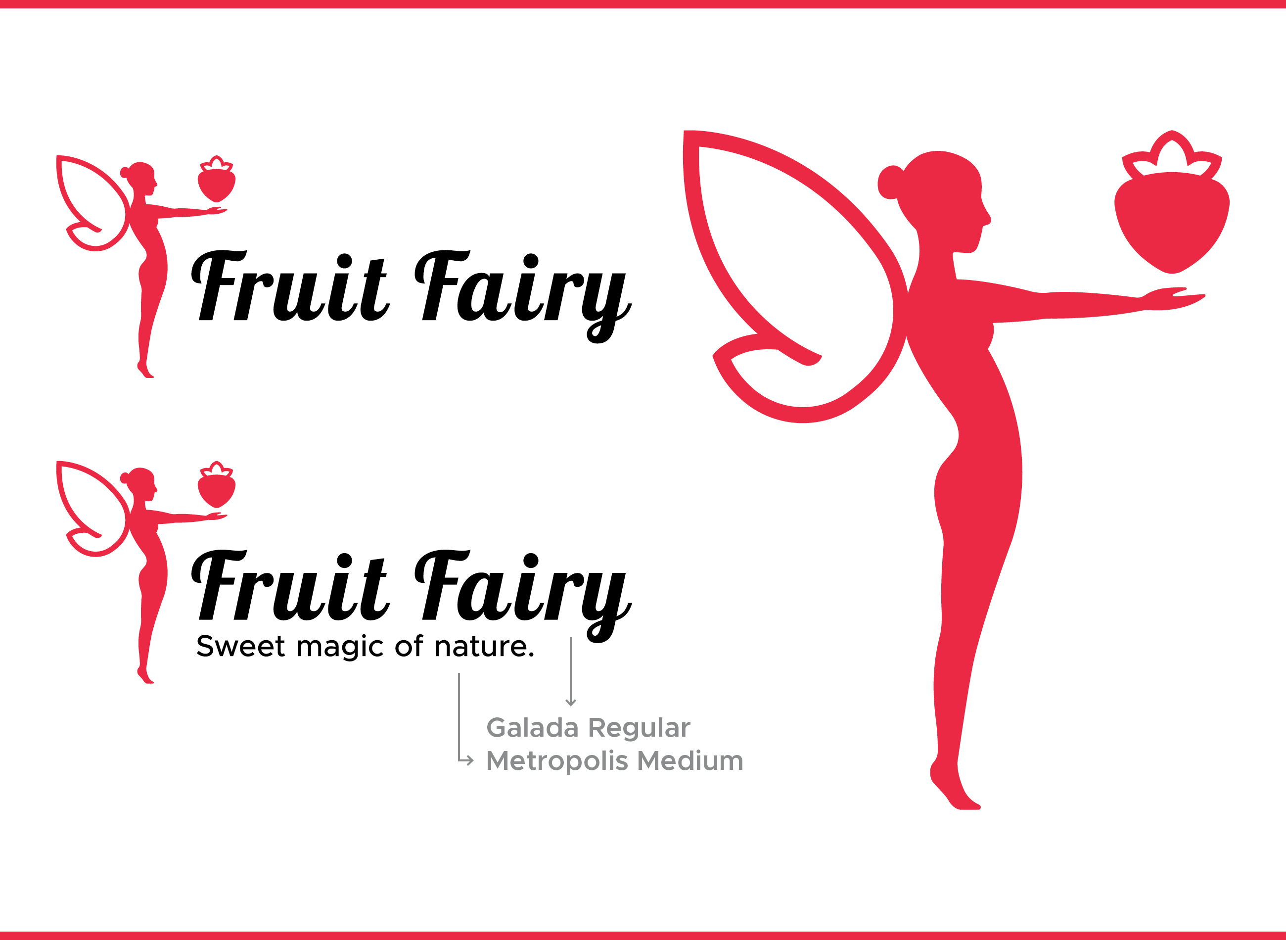 Logo of a fairy holding a fruit for Fruit Fairy farms.
