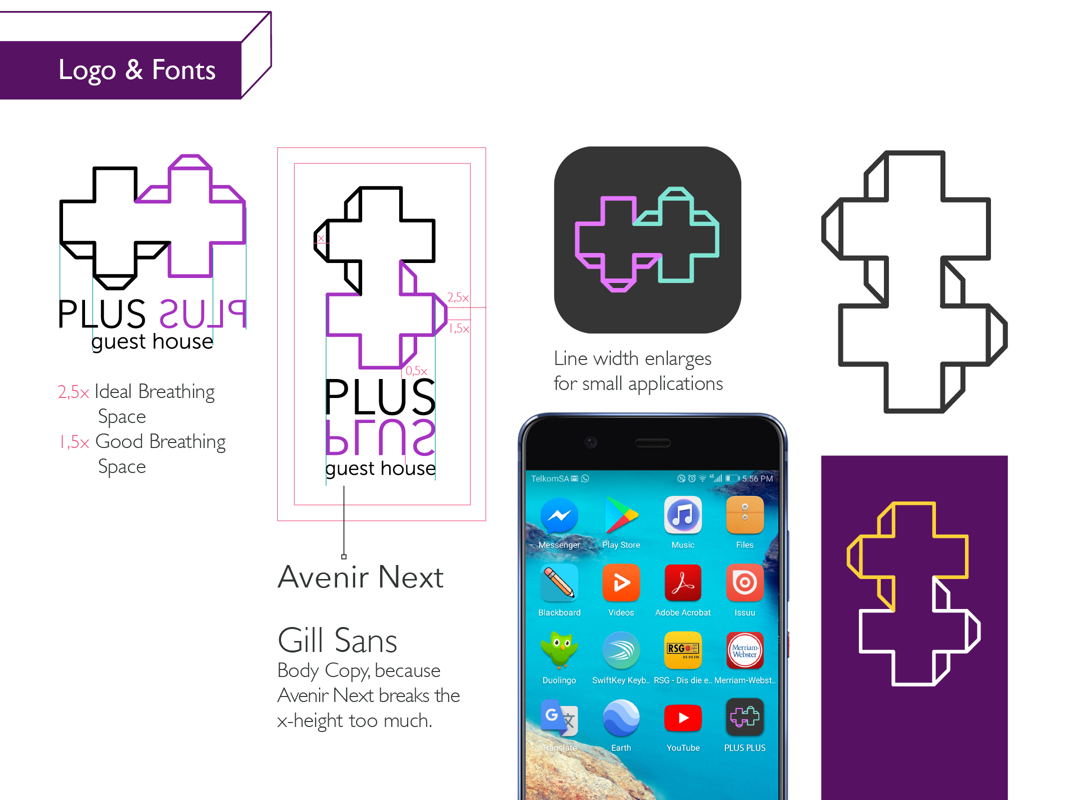 Geometric plus shape logo design. 