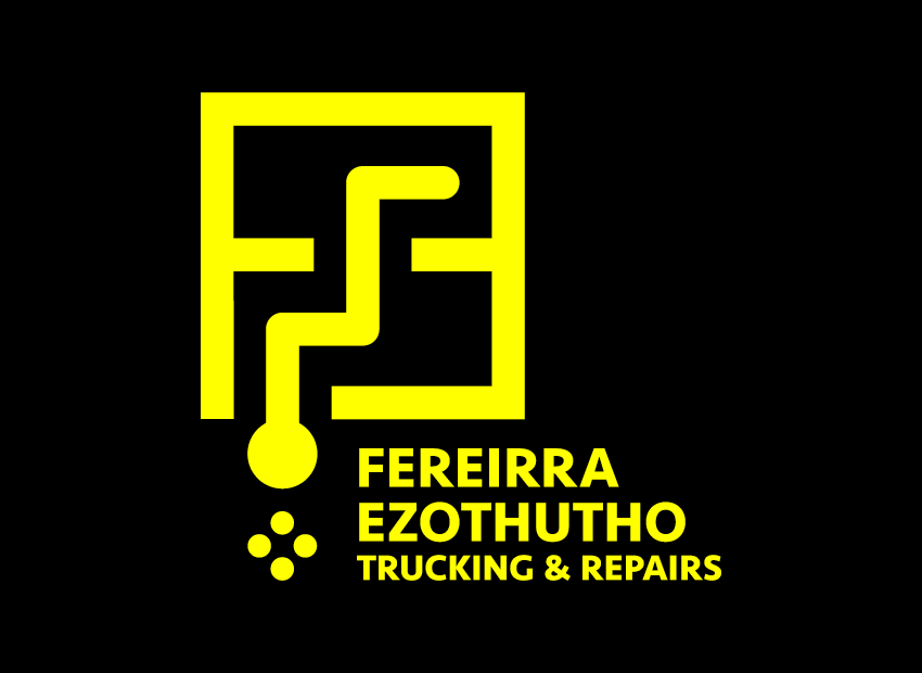 Yellow logo inspired by a snake maze game for the trucking and repairs company Ferreira Ezothutho. 