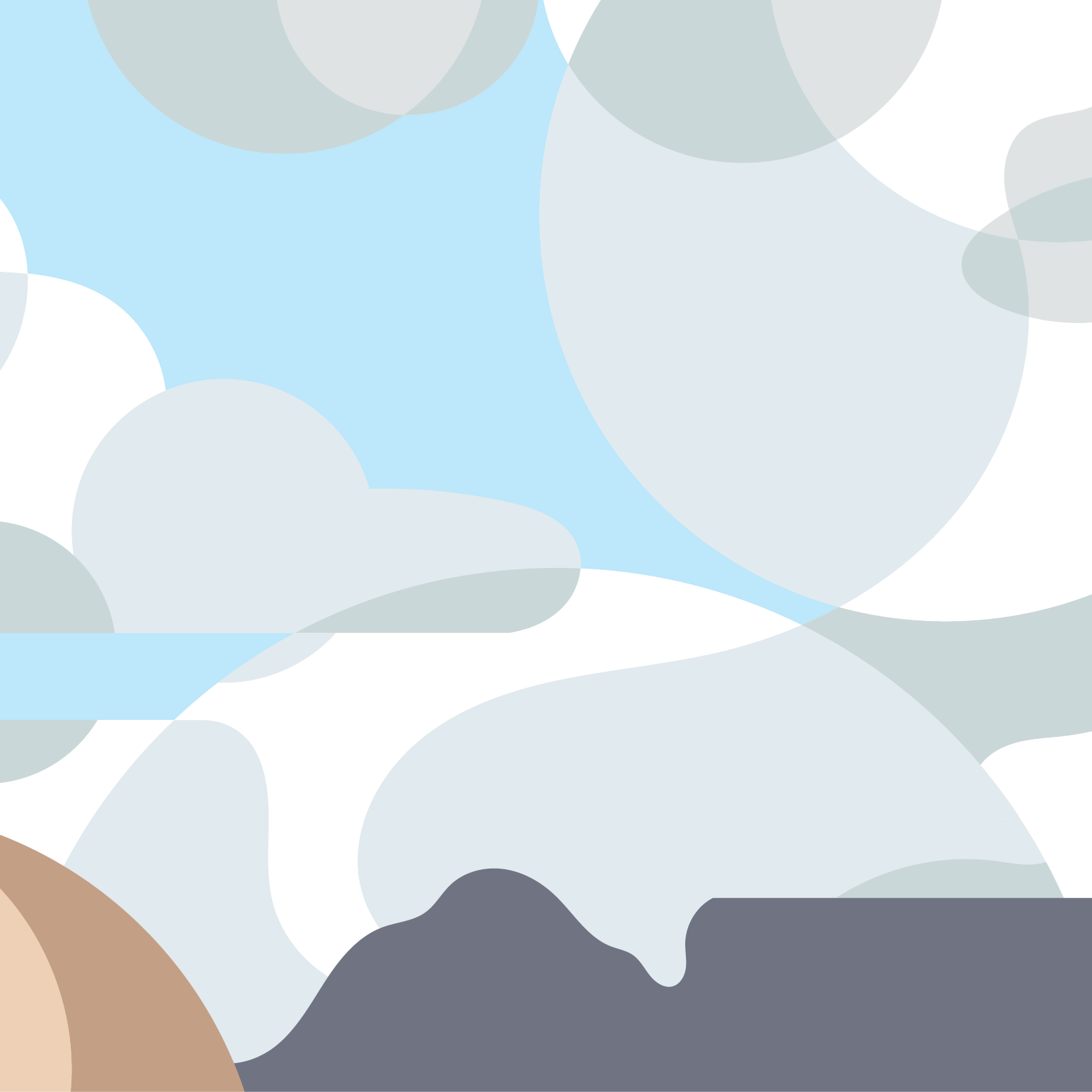 Geometric cloud sky illustration with a part of table mountain. 
