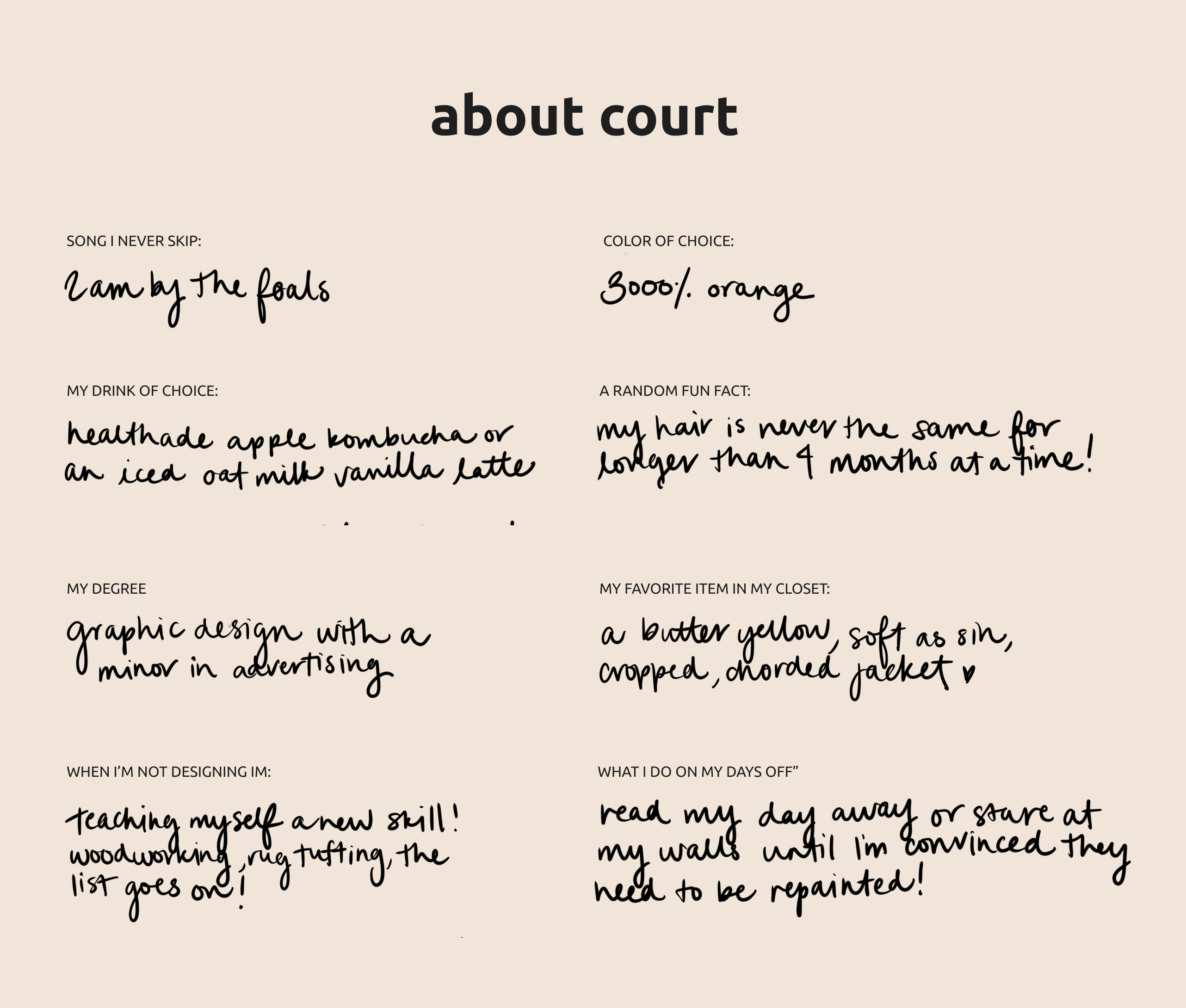 court answers questions - about me
