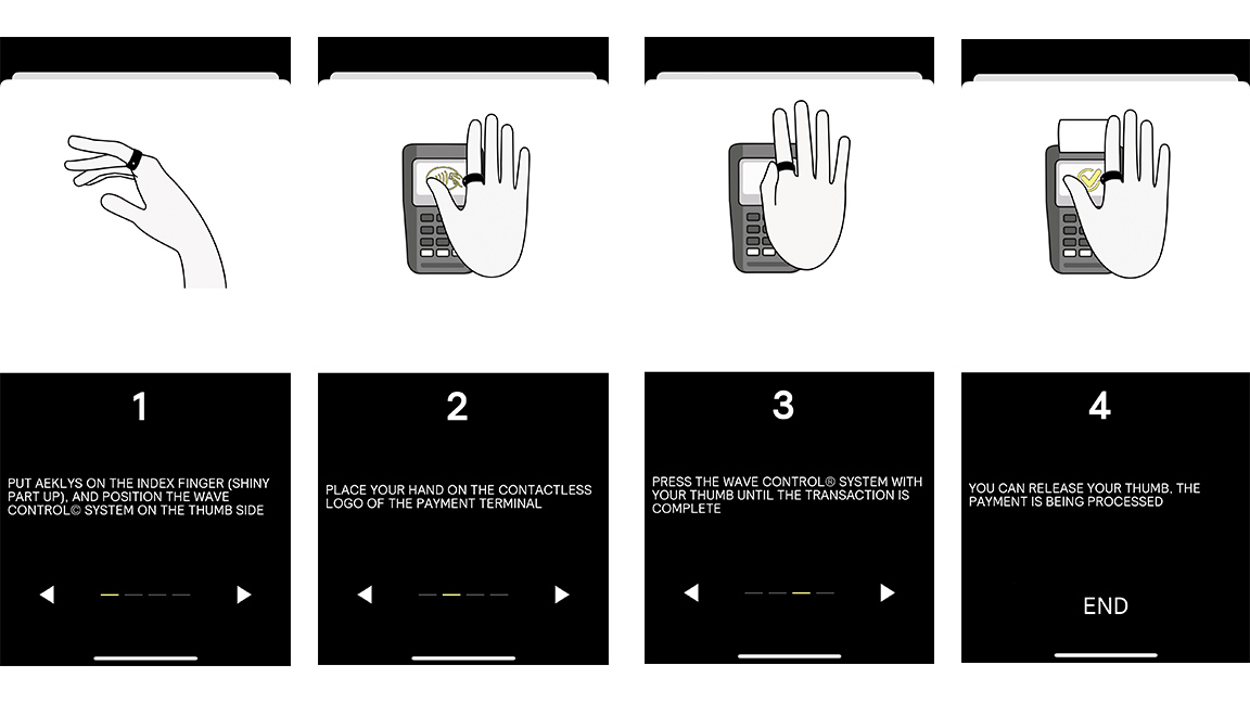 how to pay with aeklys one payment ring