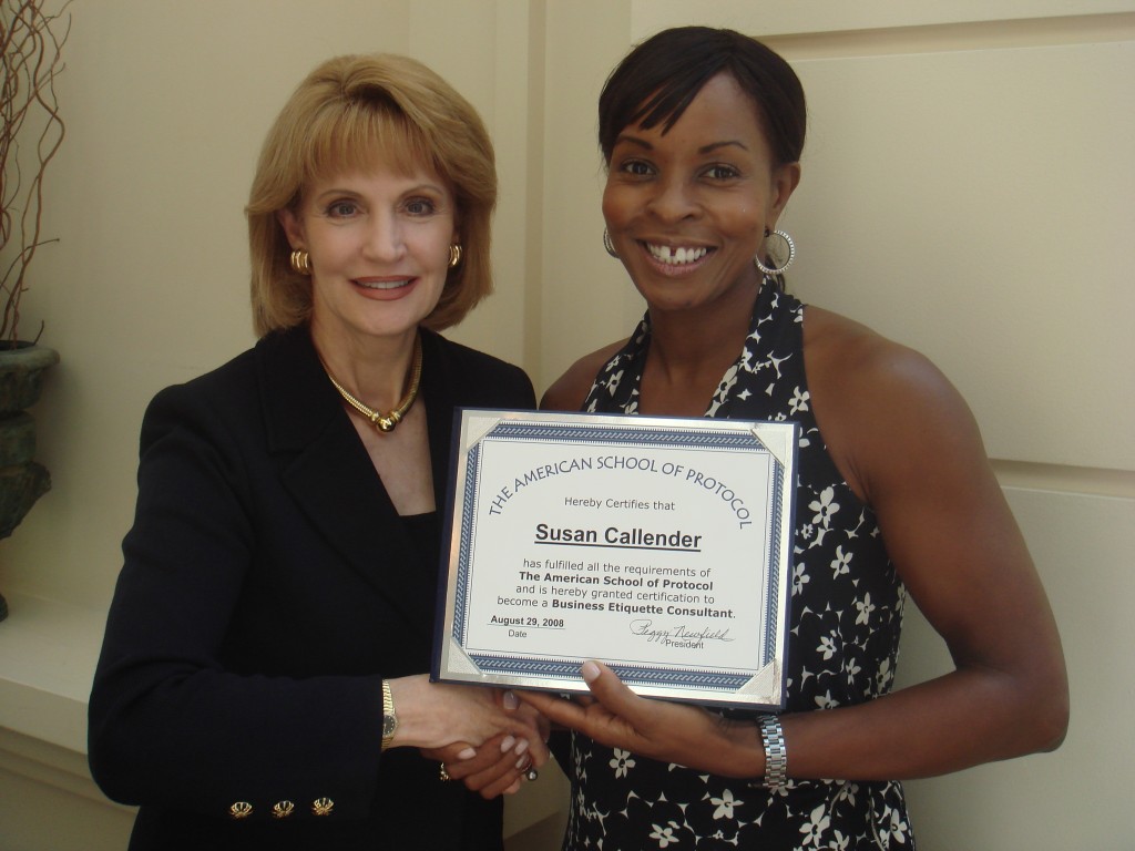 "Susan Callender with Peggy Newfield"