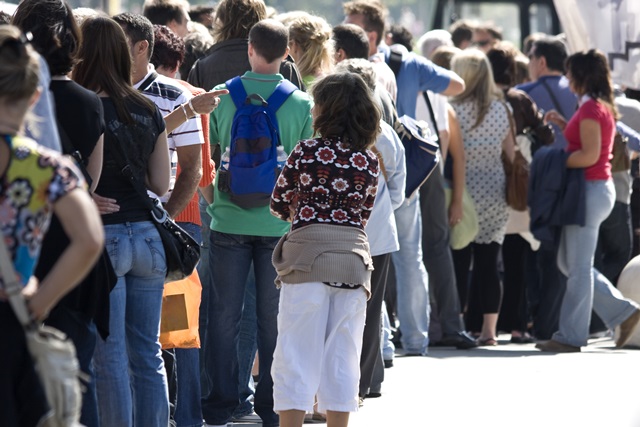 Waiting In Long Line