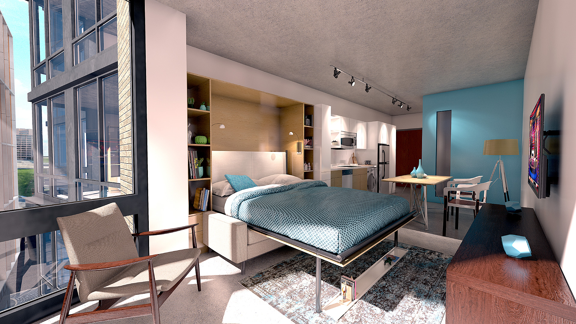 Studio Apartment: Murphy Bed