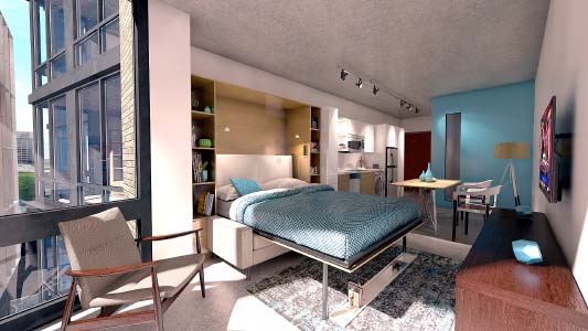 Studio Apartment: Murphy Bed