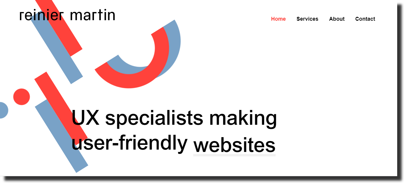 Homepage of website Reinier Martin