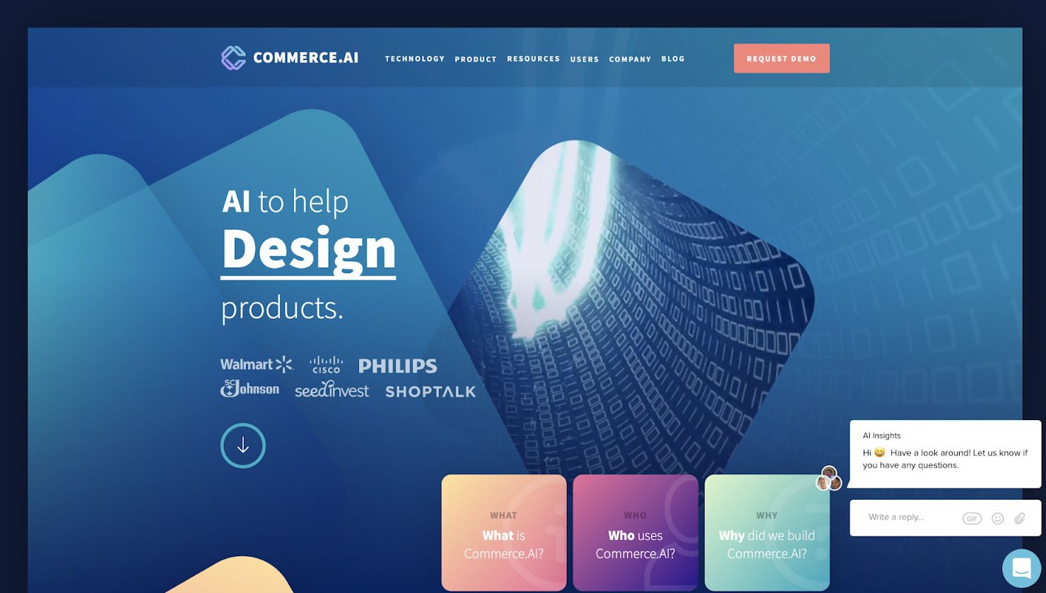 Intercom’s Webflow integration Commerce.ai