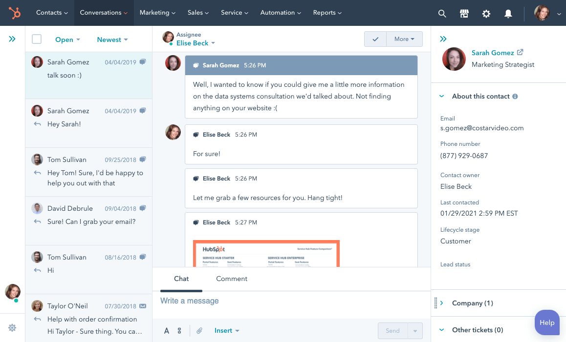 A HubSpot integrated website