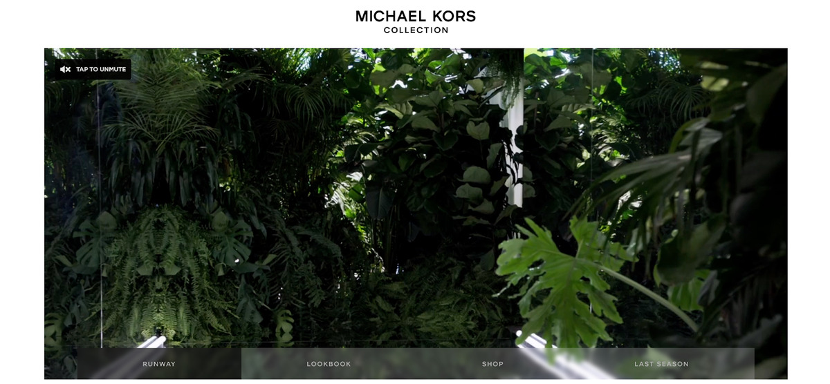 Michael Kors Collection website interface