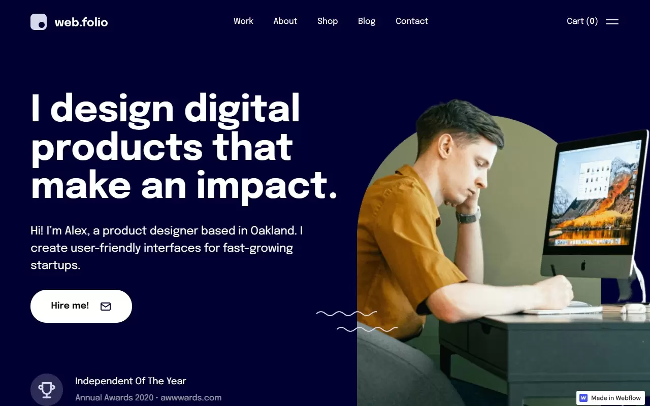 Web Folio Website Interface