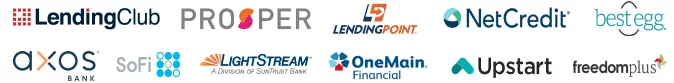 Reputable lending partners for roof financing, shows a small grid of multiple lenders Energy Roofing Companies trusts