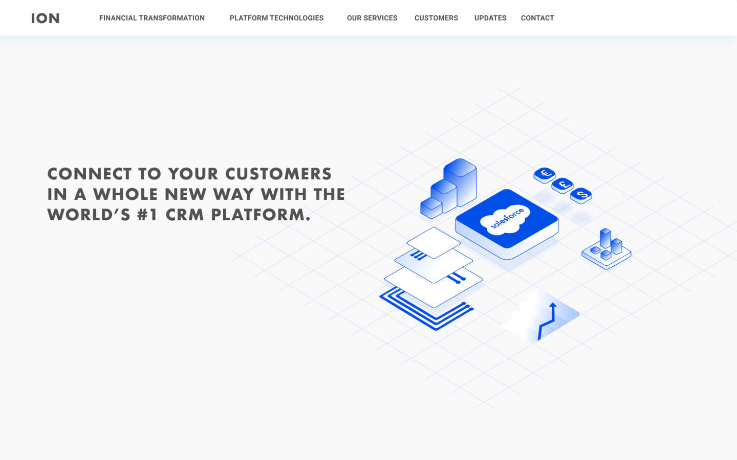 Current project main landing page displayed on a 3D tilted screen, floating with a shadow underneath