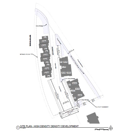 A sketch of a development project on a white background