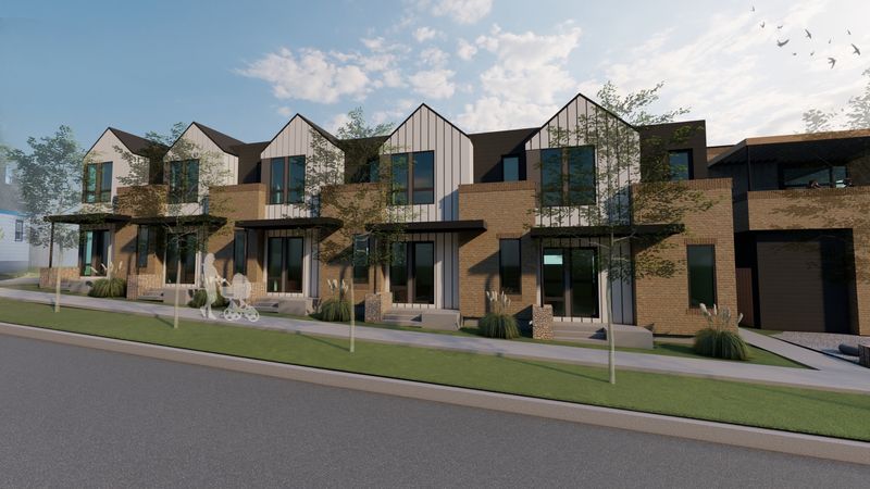 a rendering of multiple housing units next to each other