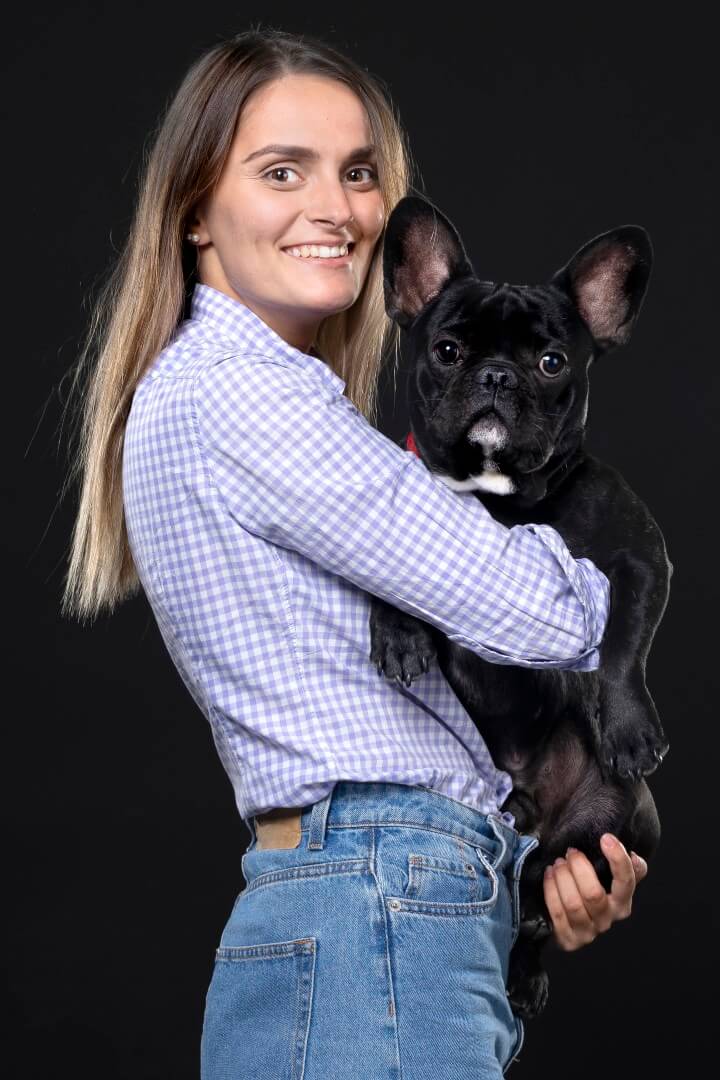 Photo of Gergana with her bestie (her dog)