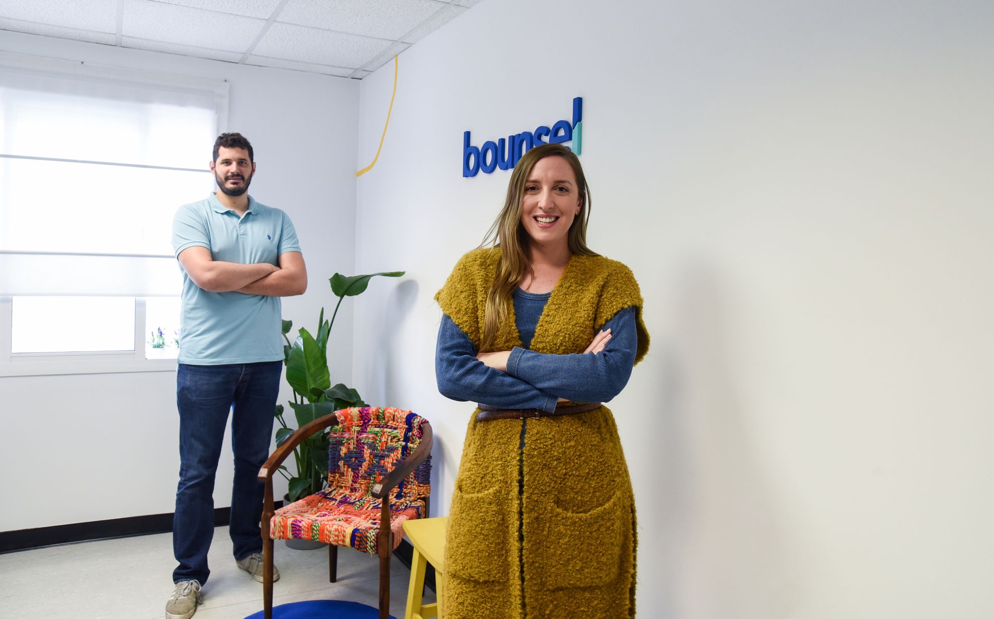 Pilar Prados y Marcos Sanz en la oficina de Bounsel