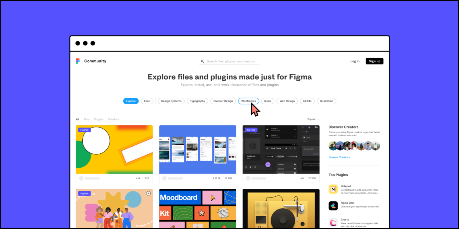 Mockup der Übersicht in der FIgma Community.