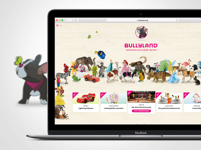 Mockup auf MacBook der Bullyland Website