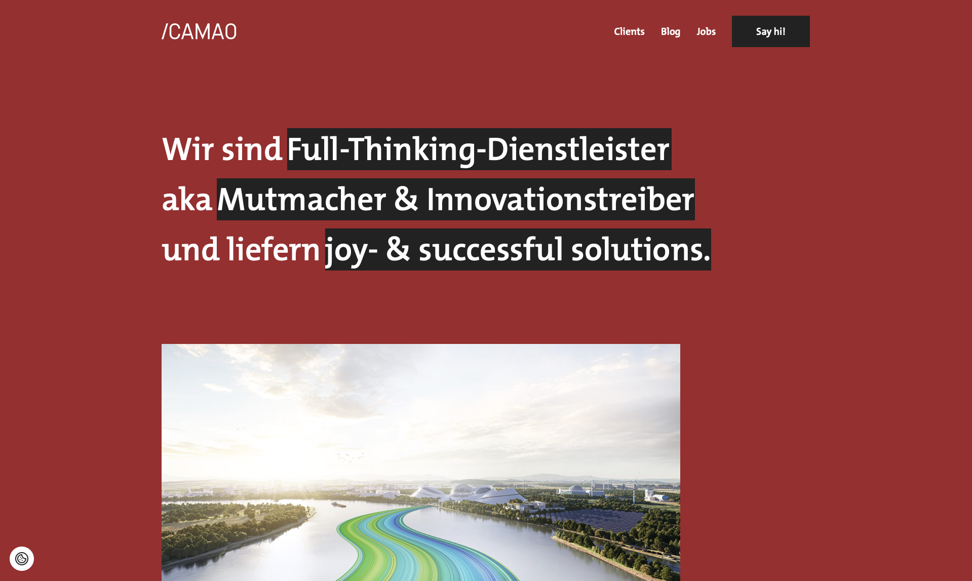 Screenshot der neuen CAMAO-Startseite