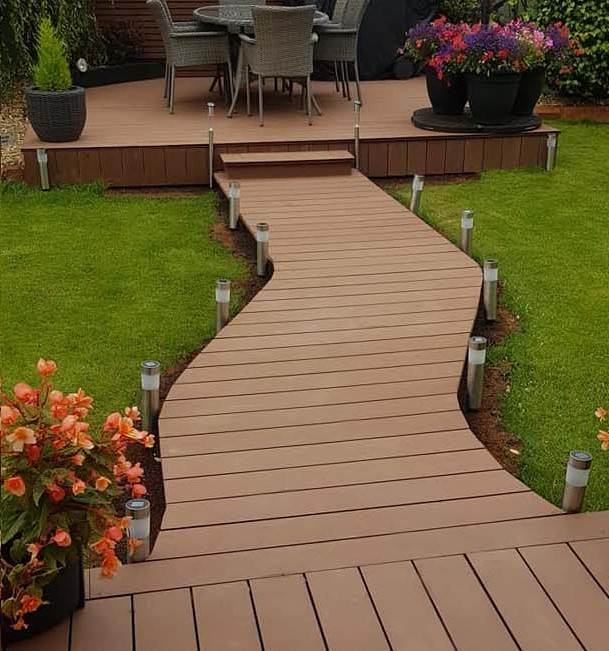 Image of decking path leading to decking area