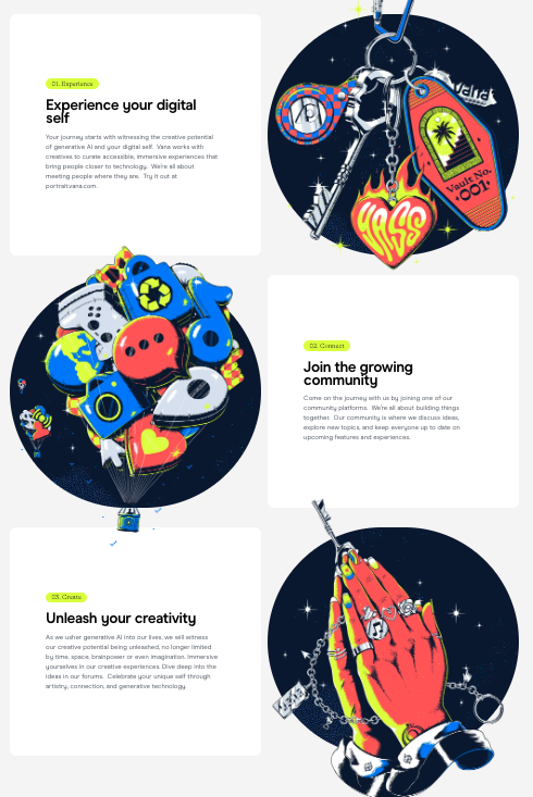 Illustrations du site du service Vana