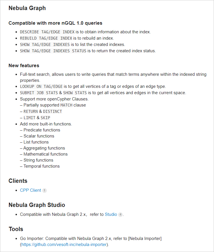 Nebula Graph v2.0.0-beta release note