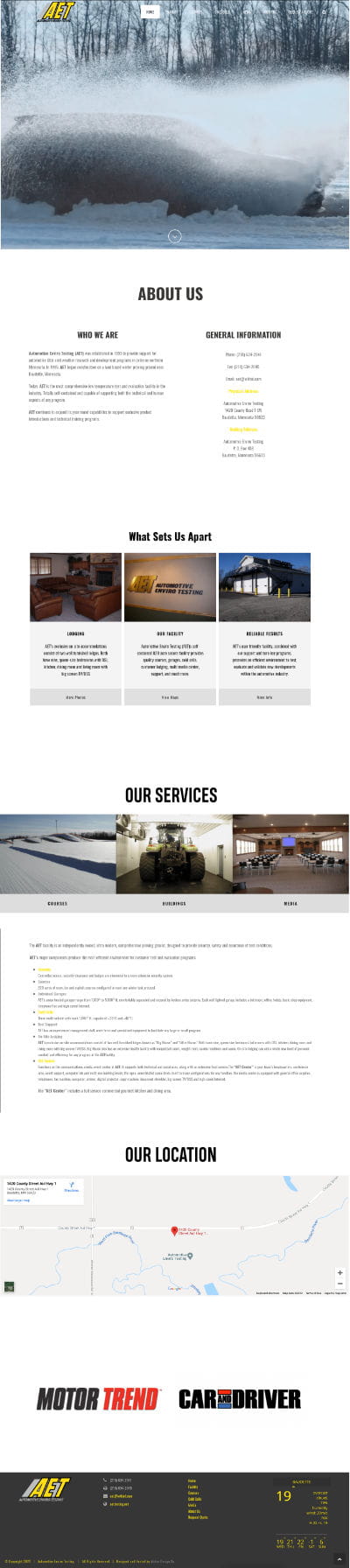 AET website preview