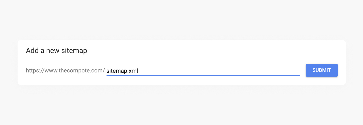 Google Search Console sitemap setting